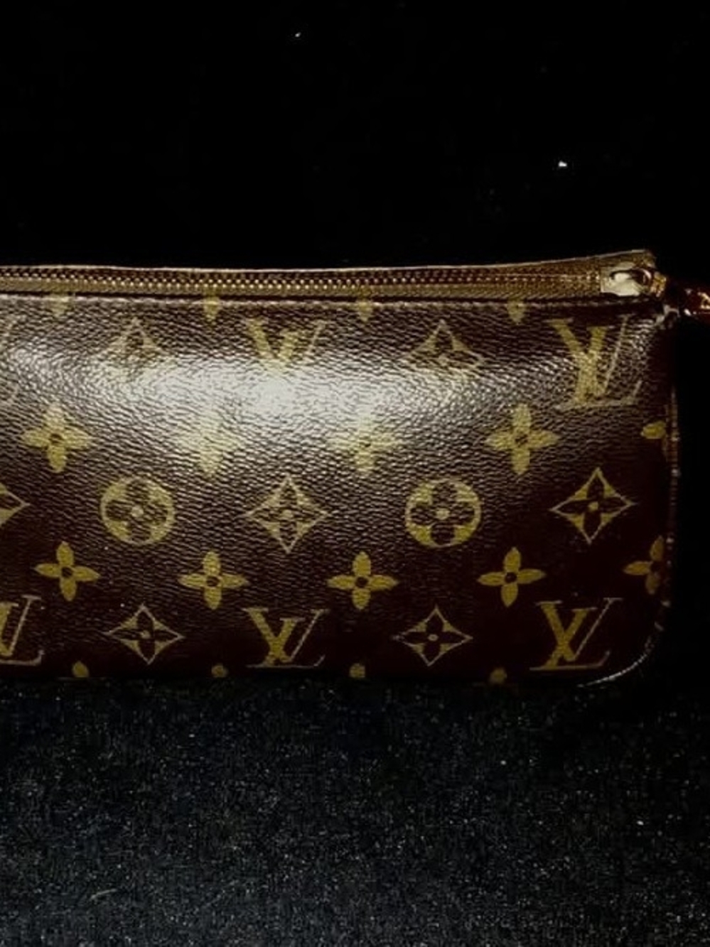 Louis Vuitton Monogram Canvas Pouch in Brown and Gold